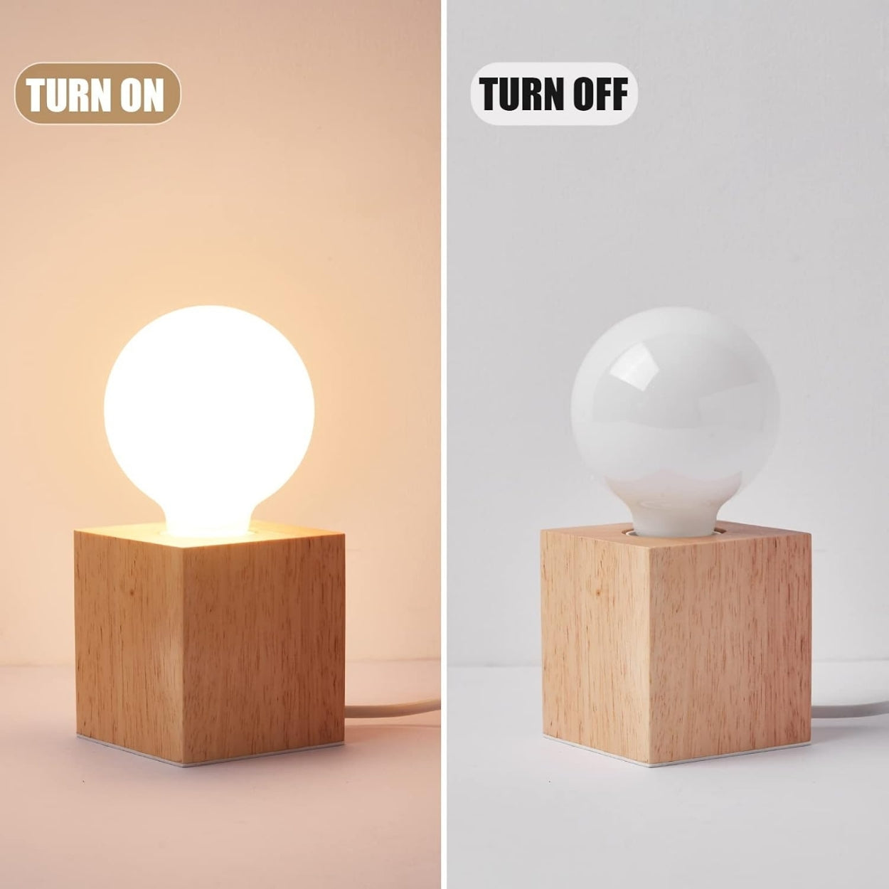 Aurea Cube Solid Wood Table Lamp