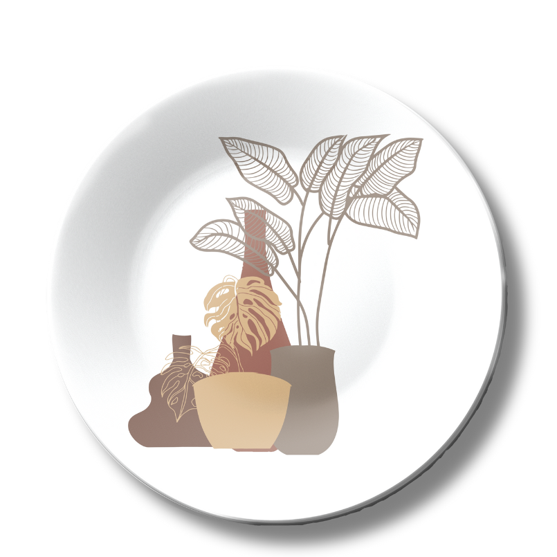 Plants and Vases Boho Decorative Wall Plate
