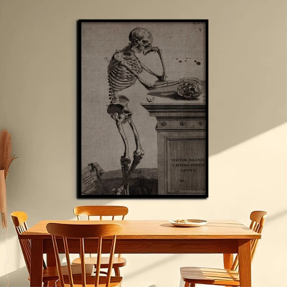 Memento Mori Canvas Painting Framed Wall Art