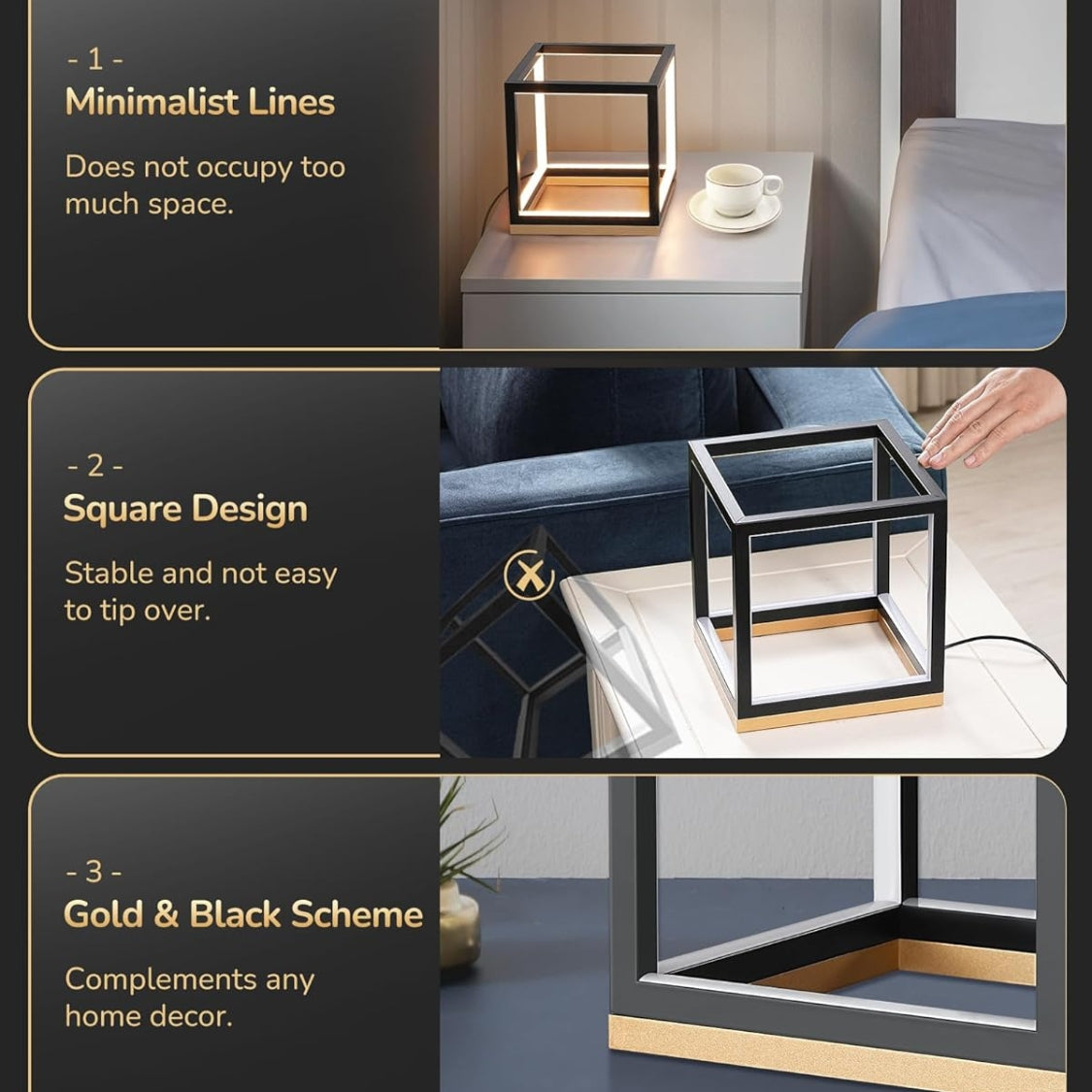 Aurea Square Solid Wood Table Lamp