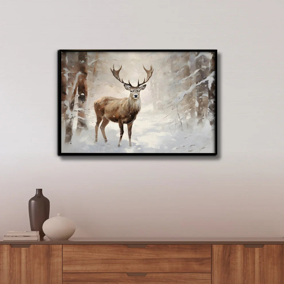 Majestic Solitude Canvas Painting Framed Wall Art