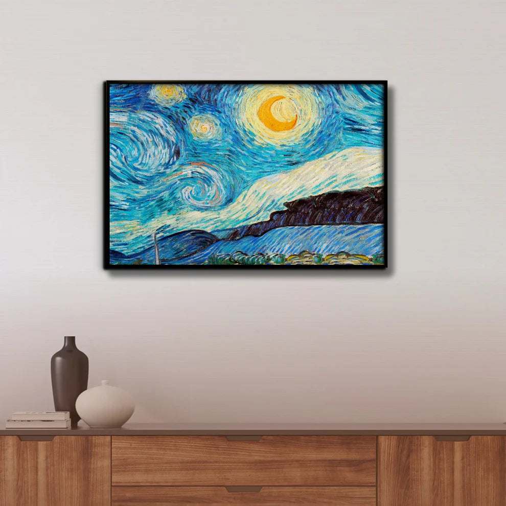 Van Gogh’s iconic Starry Night Canvas Painting Framed Wall Art