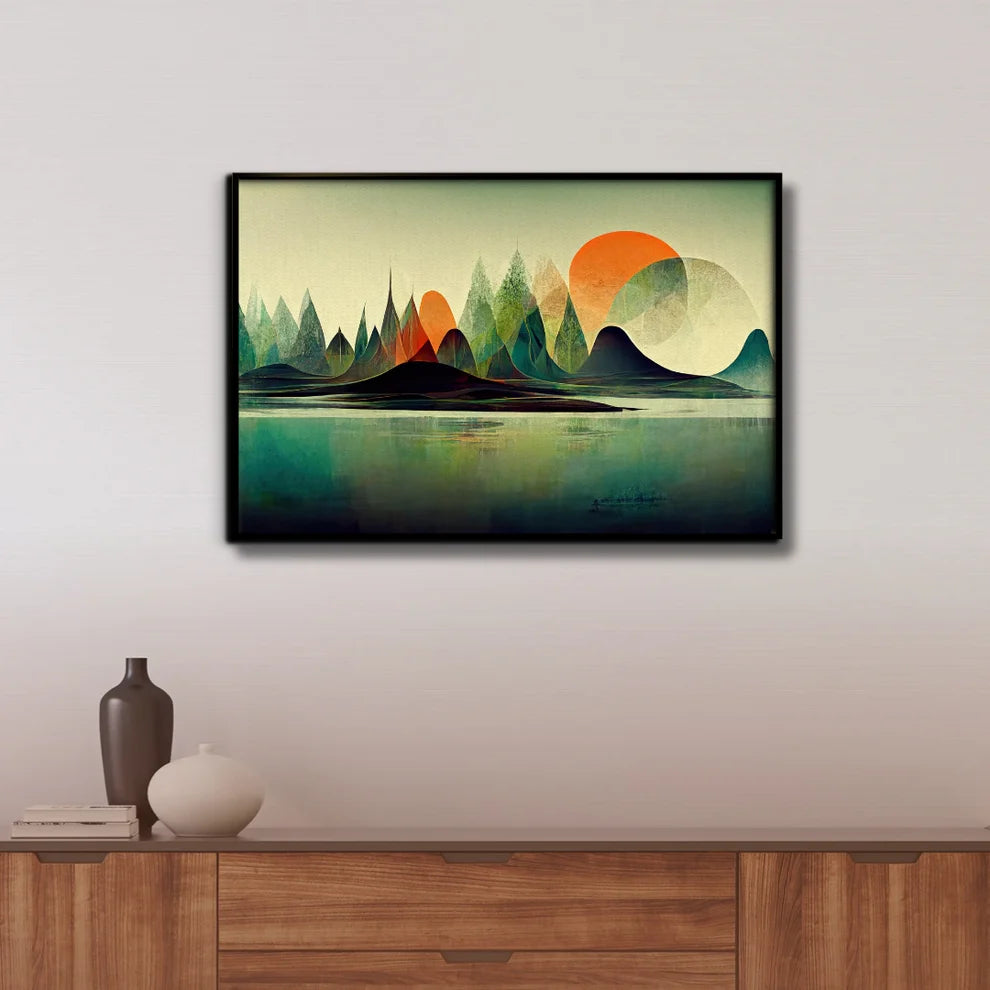 Mystic Horizons Canvas Painting Framed Wall Art