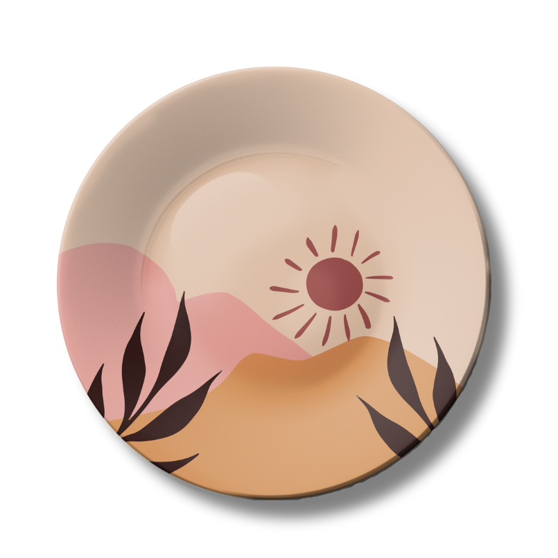 Rising Sun Boho Wall Plate For Home, and Office Wall Decor