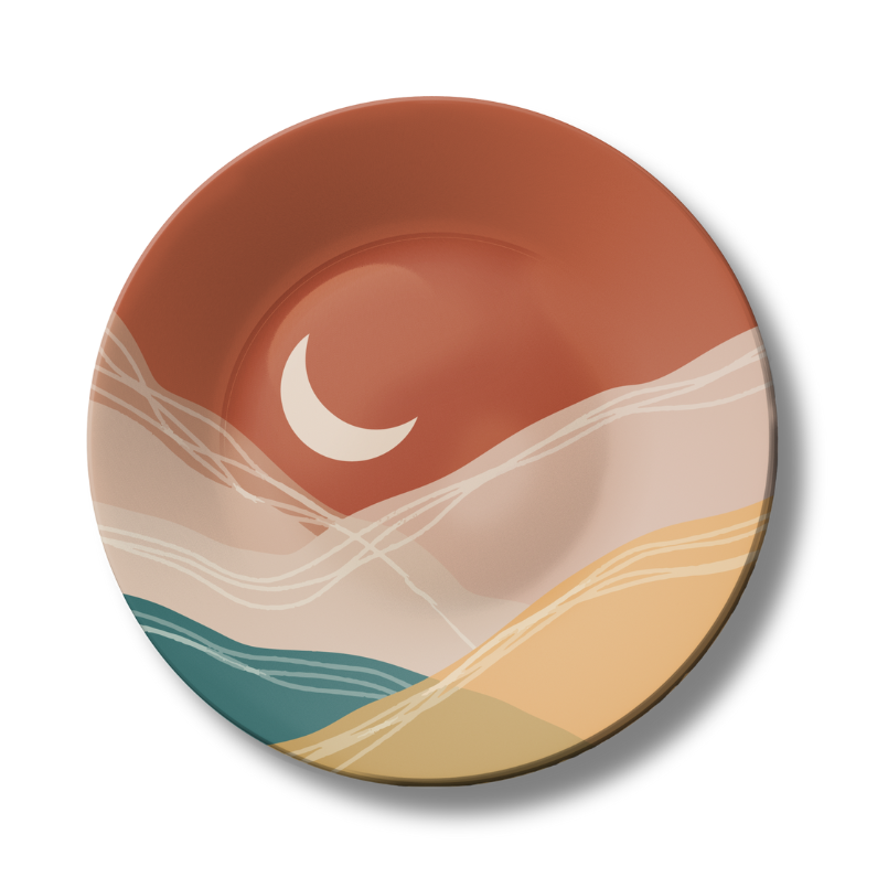 Crescent Moon Boho Decorative Wall Plate