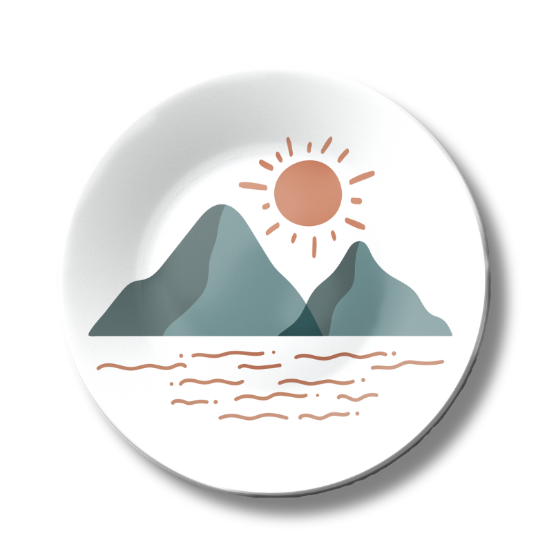 Sun Rising Through Mountain, Decorative Wall Plate