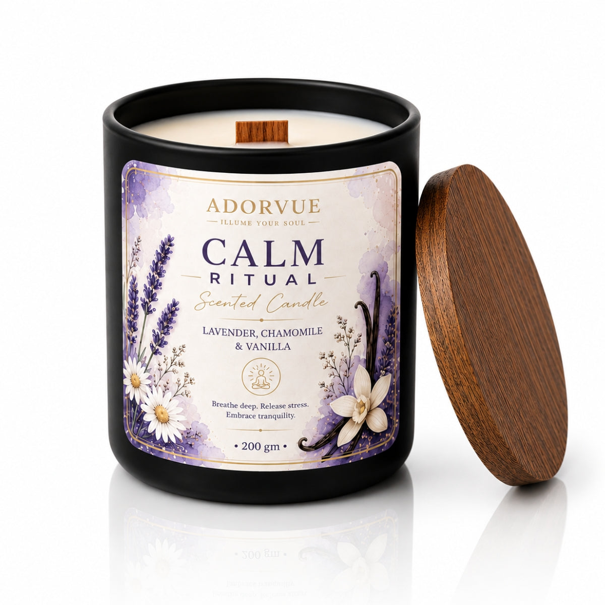 Calm Ritual Scented Candle for Home Fragrance | Lavender, Chamomile & Vanilla Aroma Candle