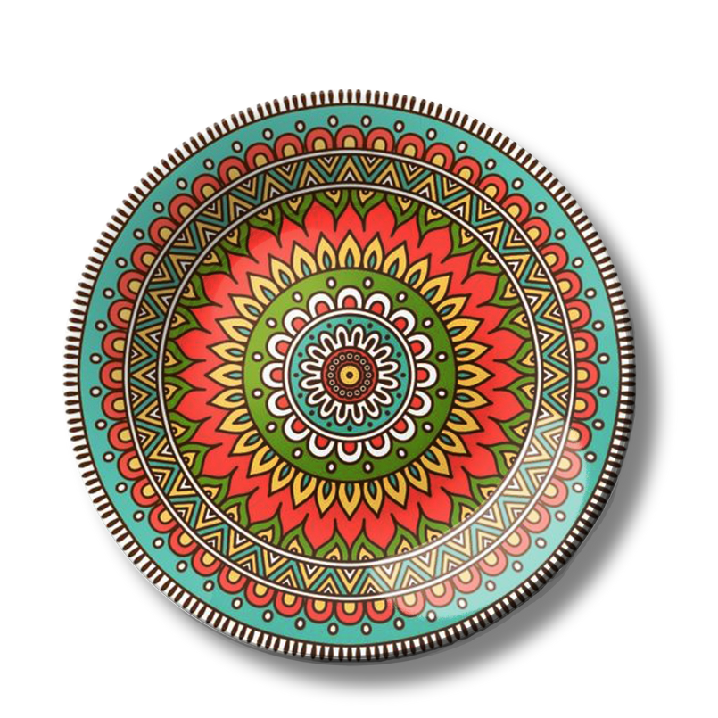 Sunburst Bloom Decorative Ceramic Wall Plate