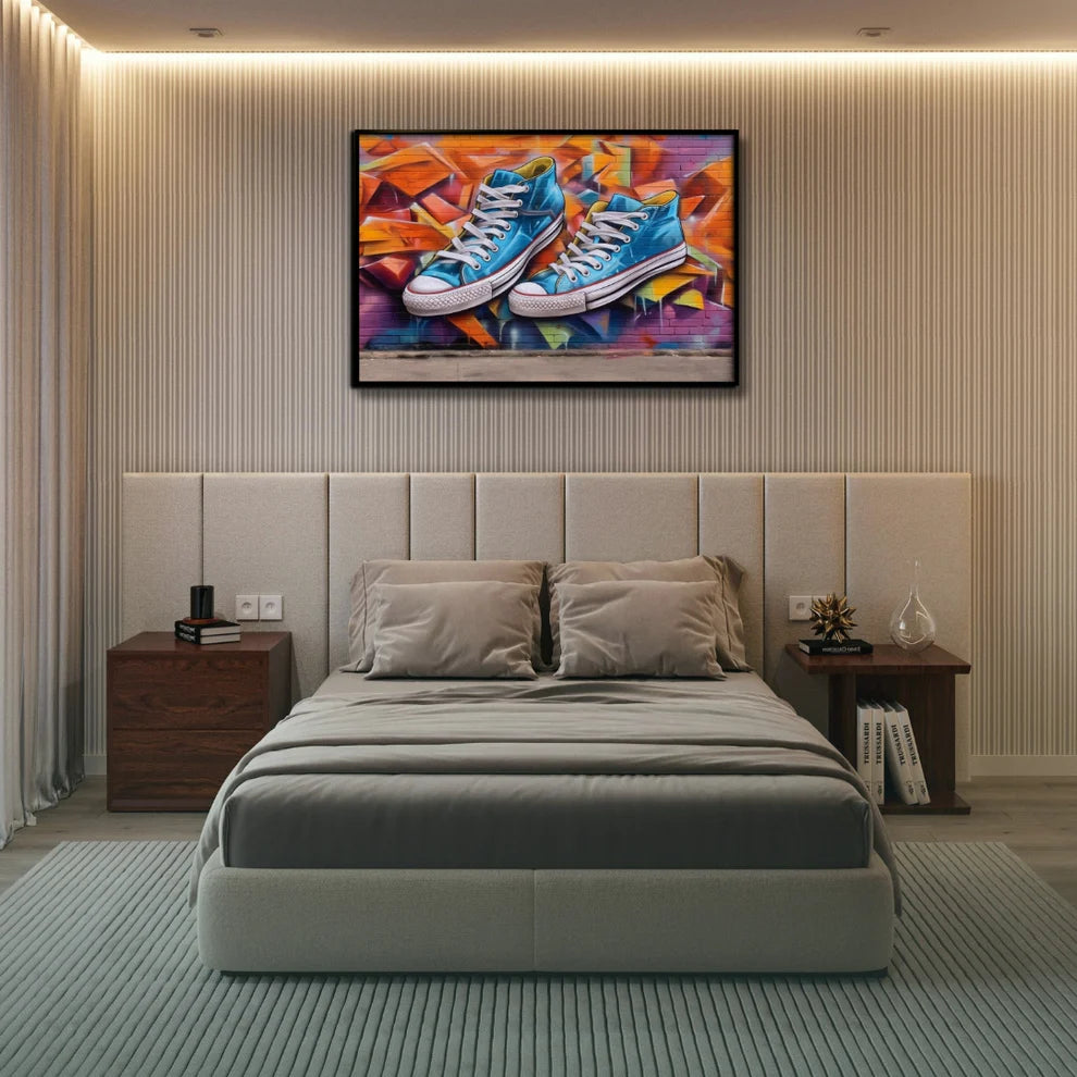 Urban Kicks Canvas Painting Framed Wall Art