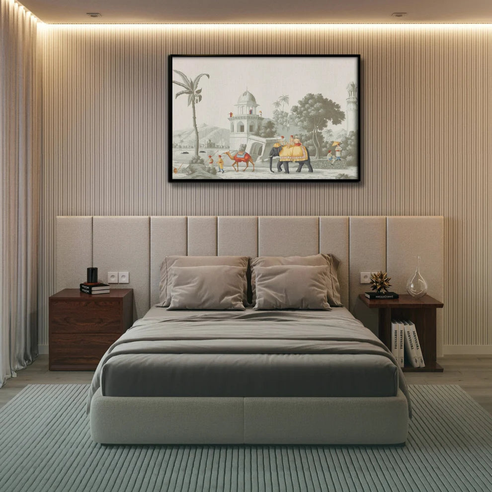 Royal Caravan Canvas Painting Framed Wall Art