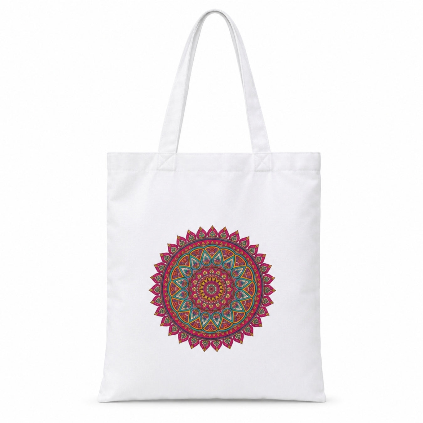Mandala Premium Reusable Unique Art Printed Tote Bag Stylish Eco-Friendly Cotton Handbags, Canvas Bags for College, Shopping, Office, Travel, Grocery Runs, Beach Day and Casual Outings