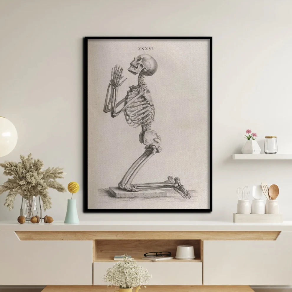 Memento Mori Canvas Painting Framed Wall Art