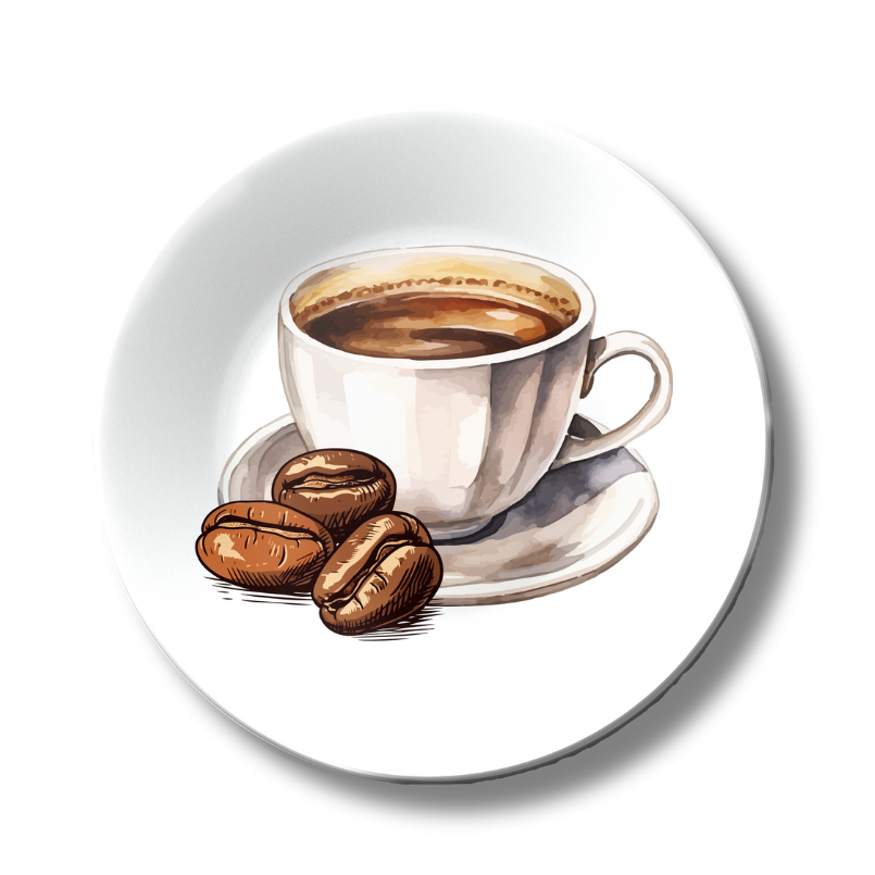 Beans & Brews Home Decor Ceramic Wall Plate