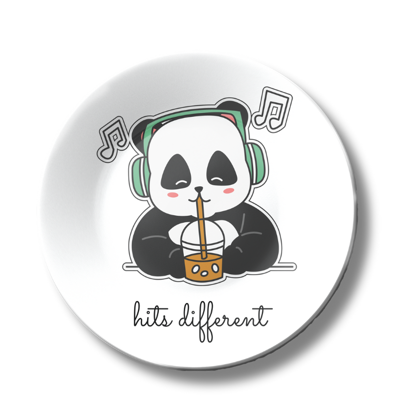 Groovin' Panda Home Decor Ceramic Wall Plate