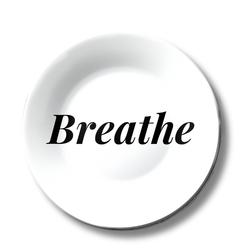 Breathe Quote Home Decor Ceramic Wall Plate