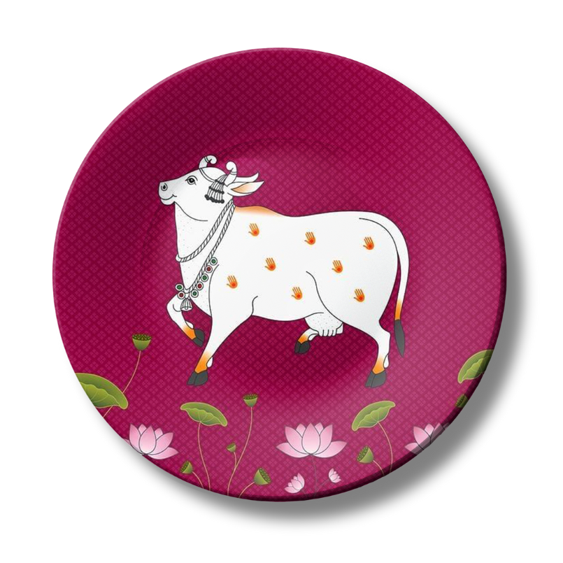 Pichwai Cow Decorative Wall Plate