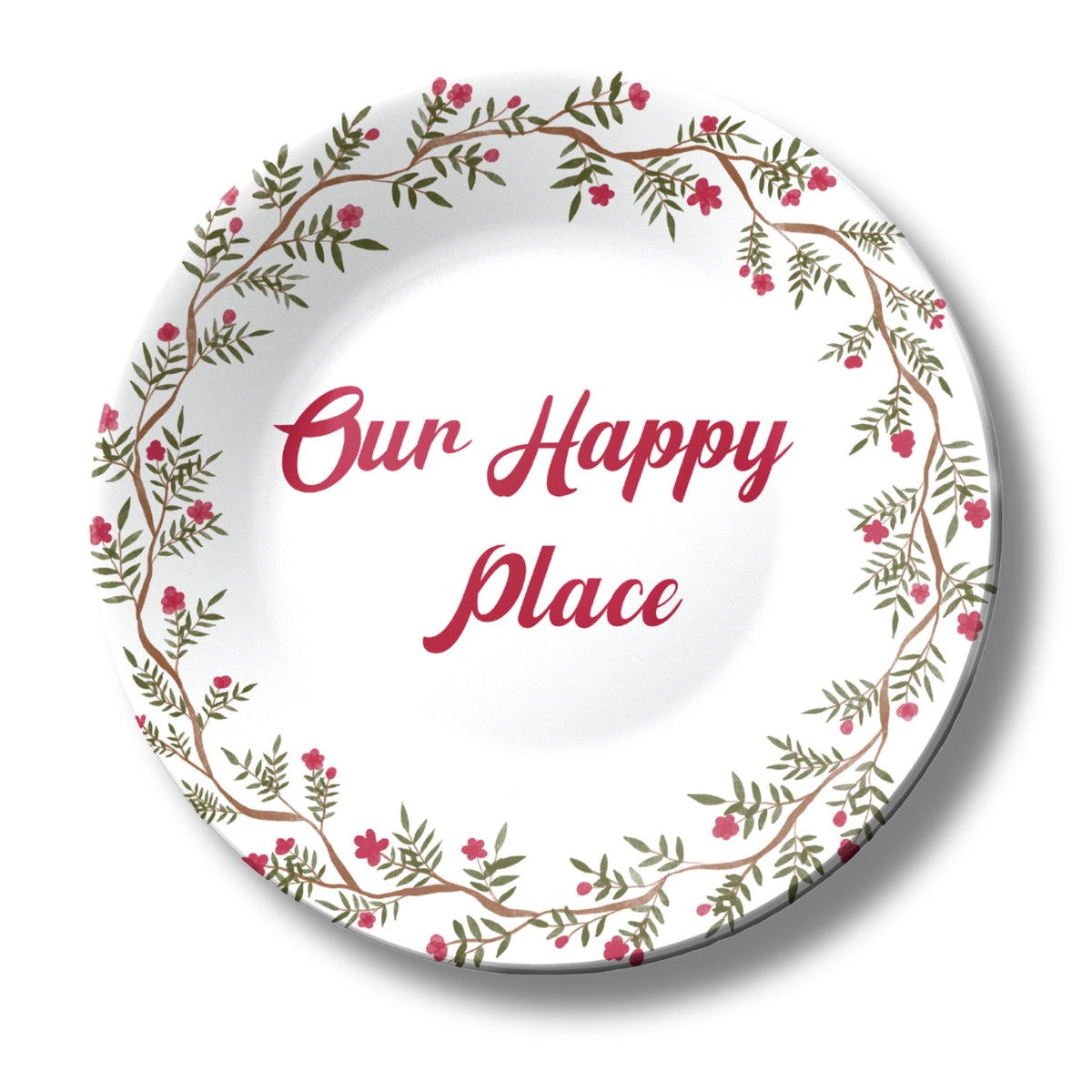 Our Happy Place Positive Quote Ceramic Wall Plate Home Décor