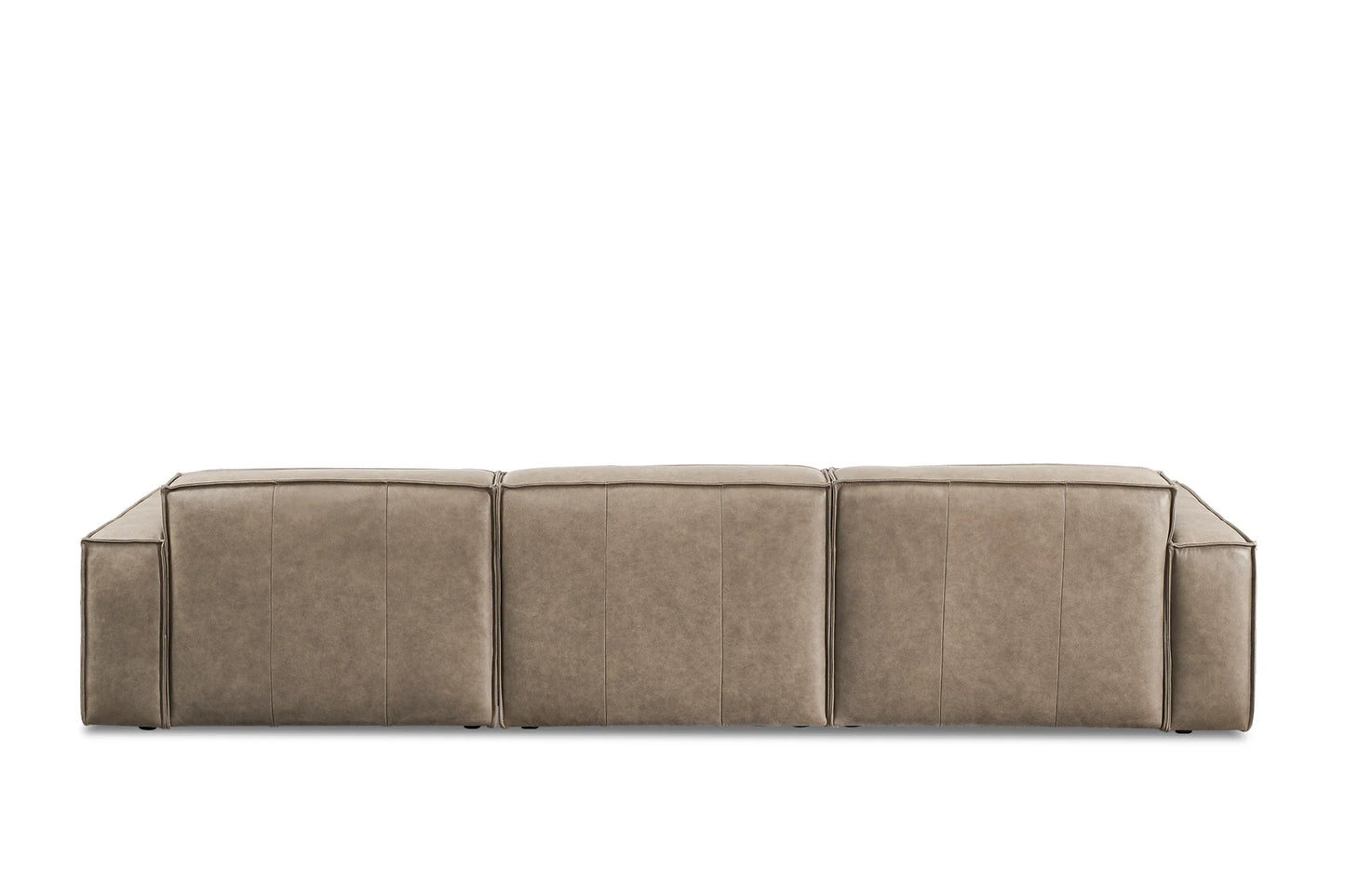 Savannah Leather Maxi Sofa in Warm Taupe