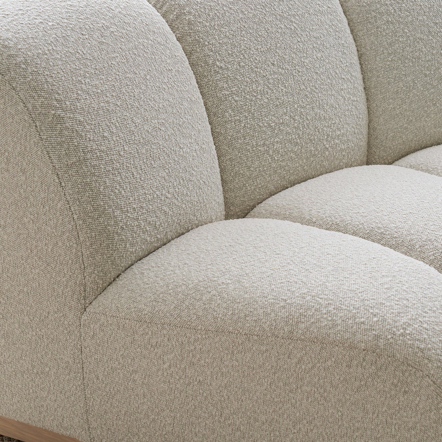 RegalRest Bouclé Curve Sofa in Snow White