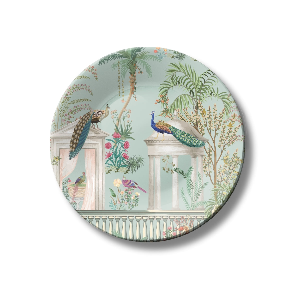 Majestic Courtyard Birds Peacock Decorative Wall Plate