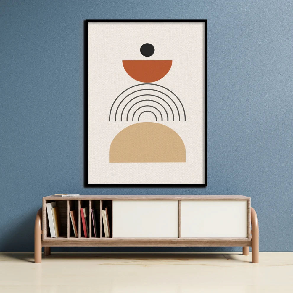 Balanced Harmony Boho Canvas Painting Framed Wall Art