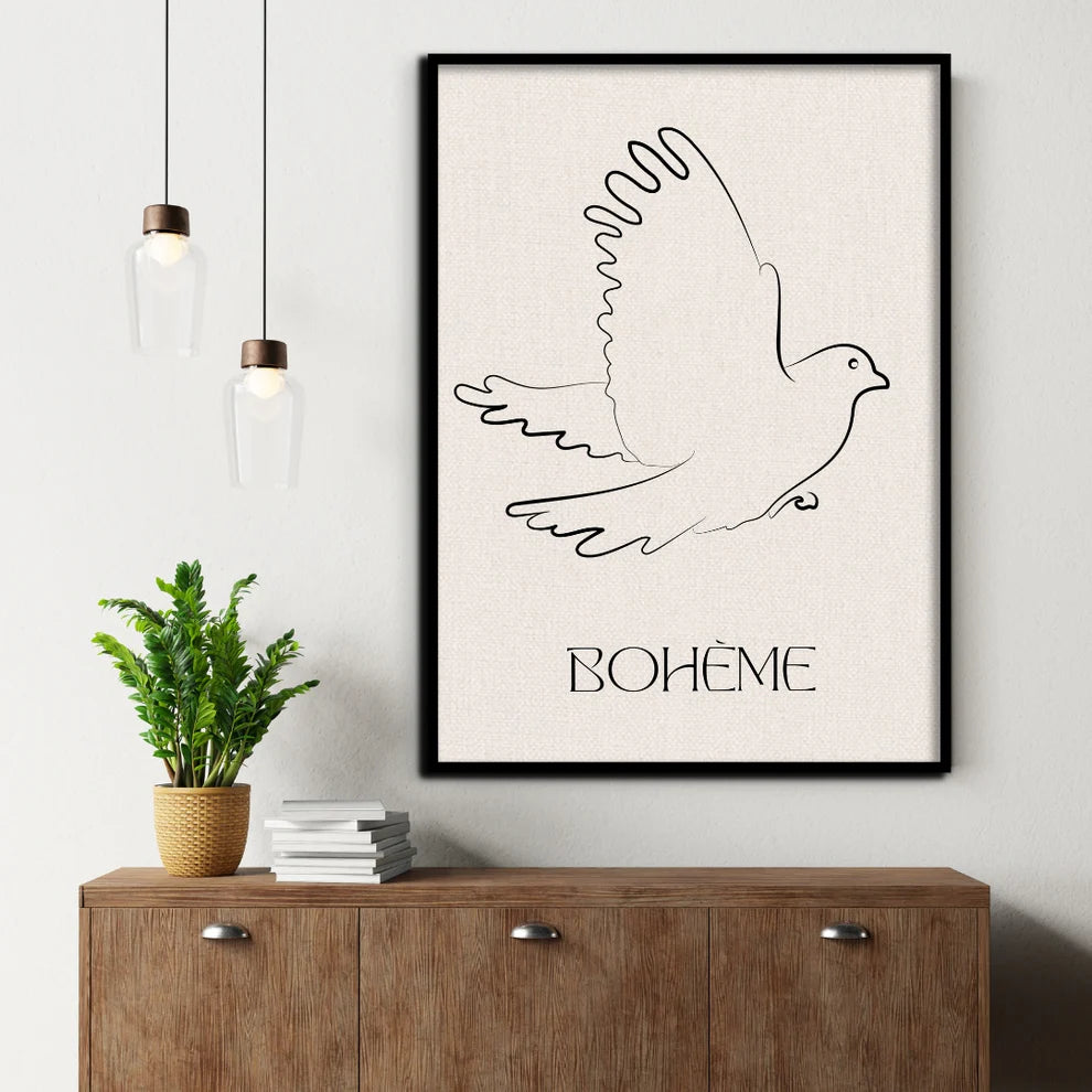 Boheme Freedom Canvas Painting Framed Wall Art