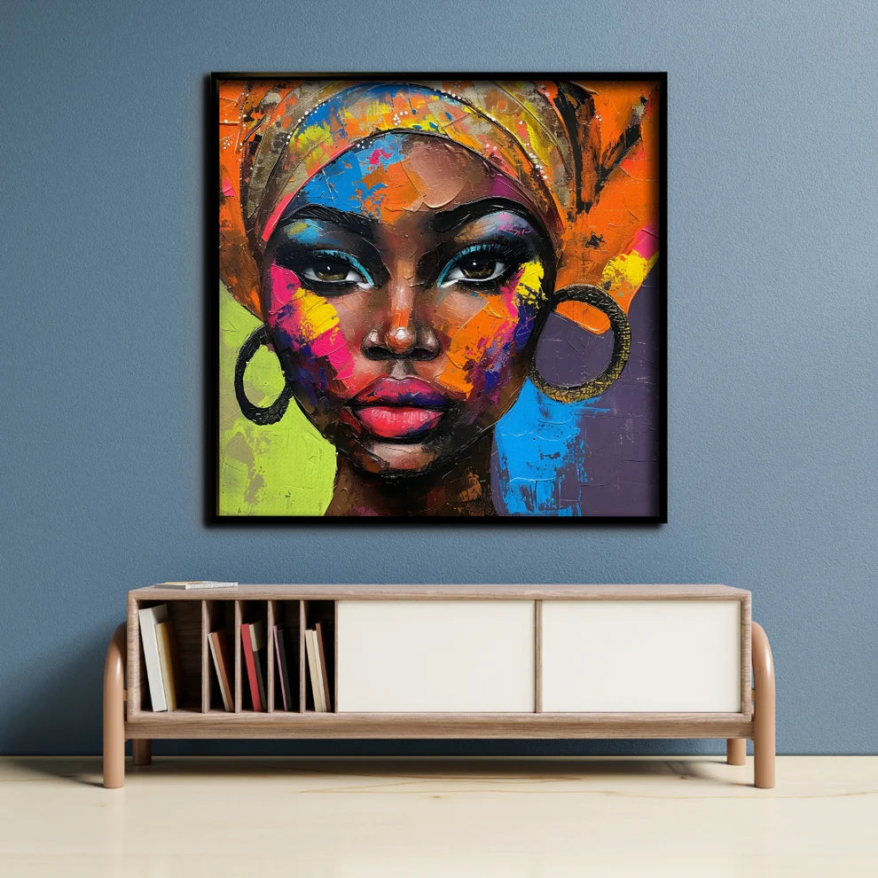 Color Queen Painted Majesty Canvas Painting Framed Wall Art