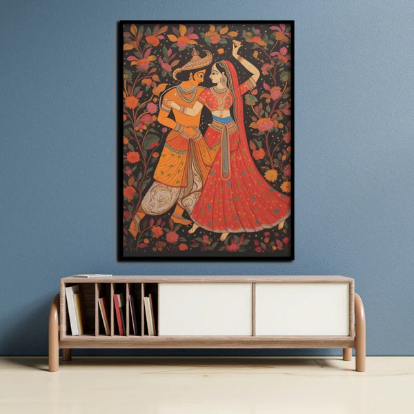 Eternal Dance Floral Romance Canvas Painting Framed Wall Art