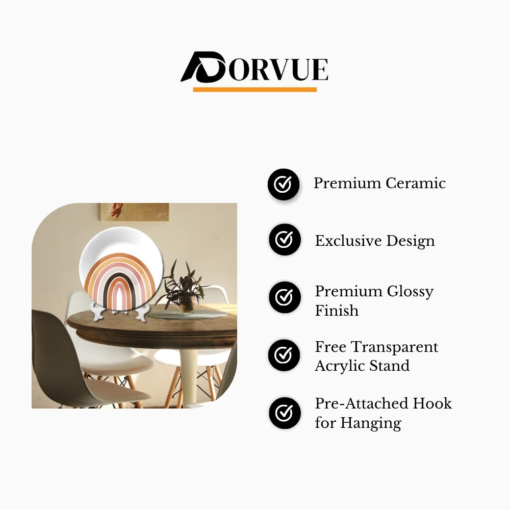 Boho Rainbow Minimalist Decorative Wall Plate