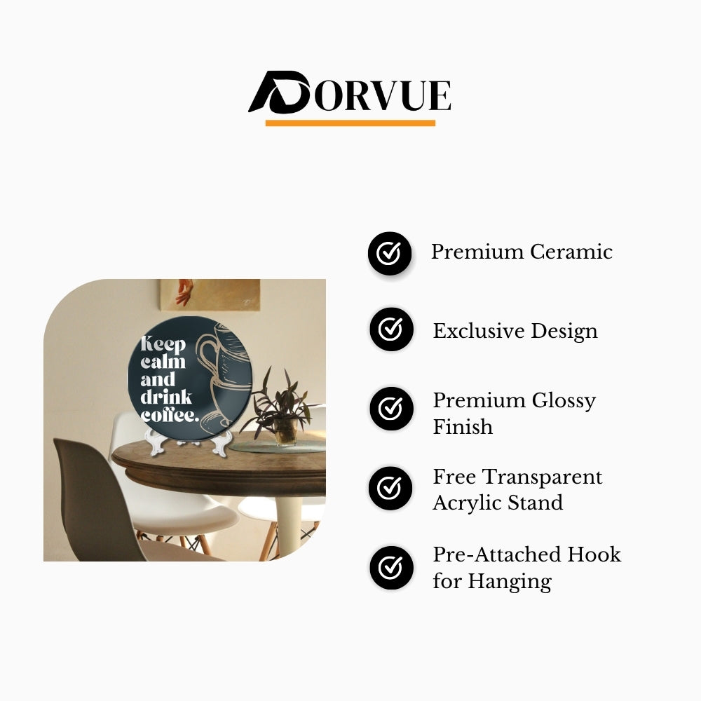 Coffee Calm Decorative Ceramic Wall Plate