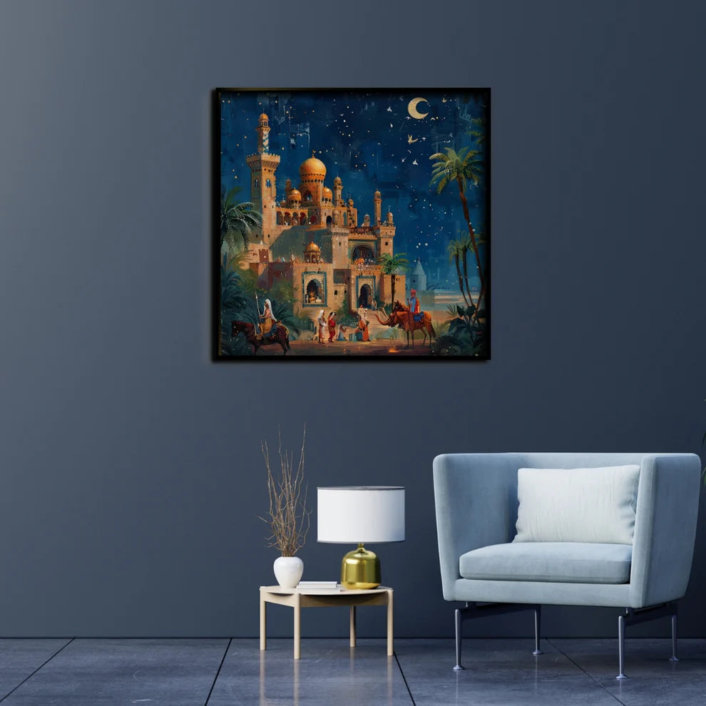Mystic Arabian Nights Canvas Painting Framed Wall Art