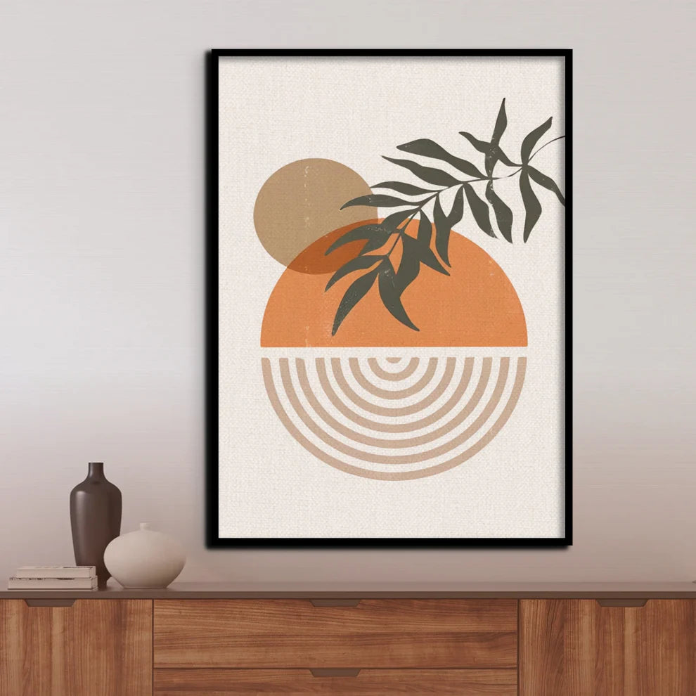 Organic Balance Boho Canvas Painting Framed Wall Art