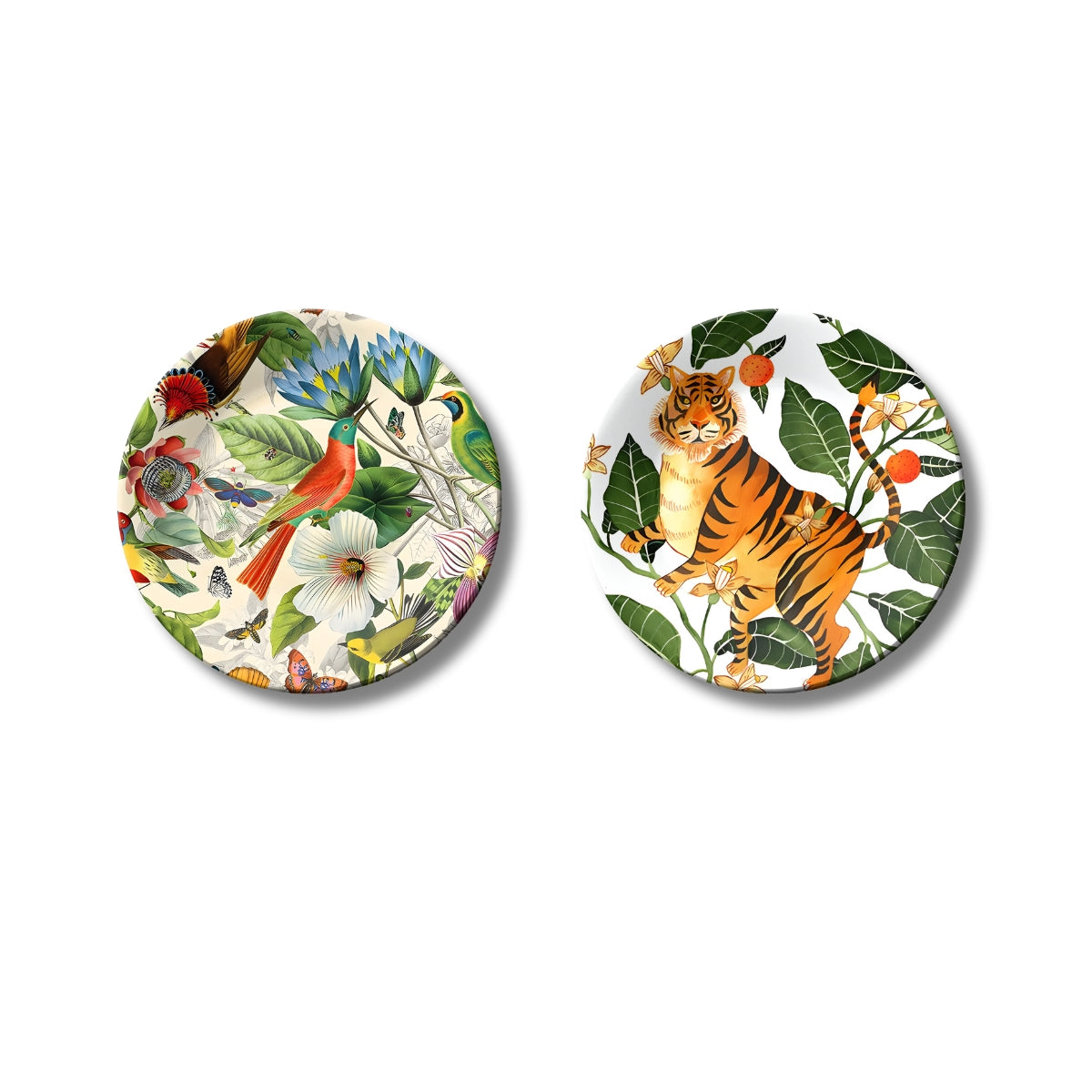 Set of 2 Forest Harmony Ceramic Wall Plates Home Décor