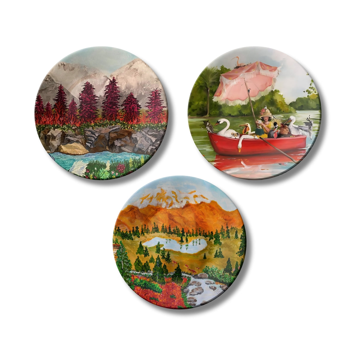 Set of 3 Wilderness Valley Adventures Decorative Wall Plates
