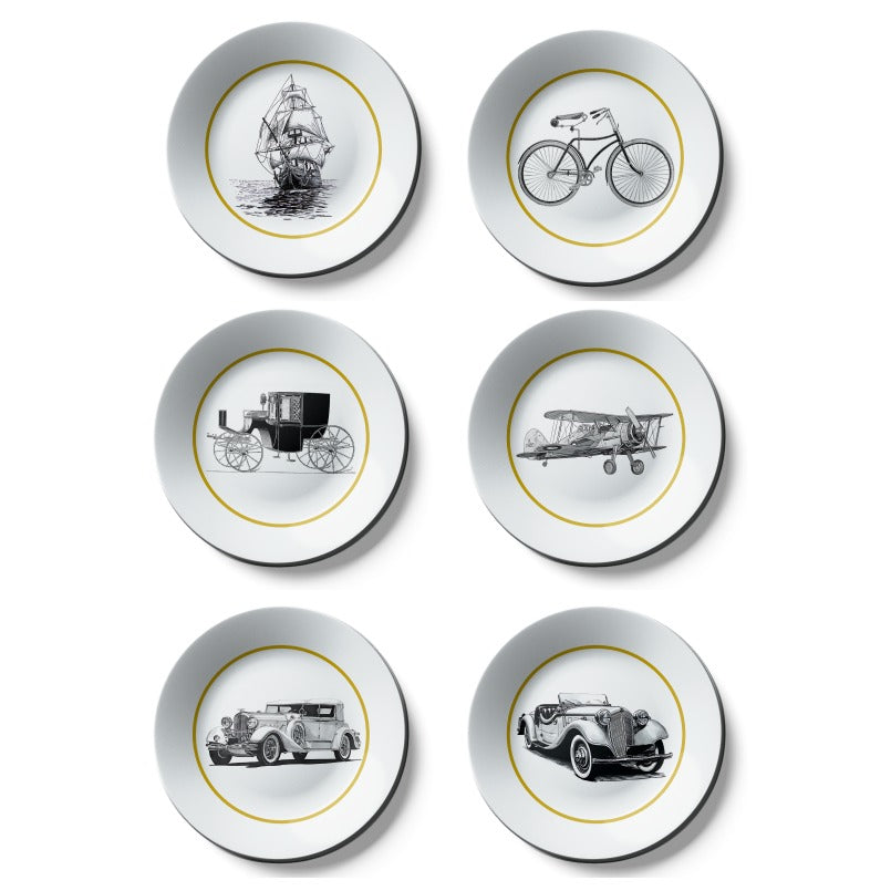 Set of 6 Rare Find Vintage Vehicle Wall Plates