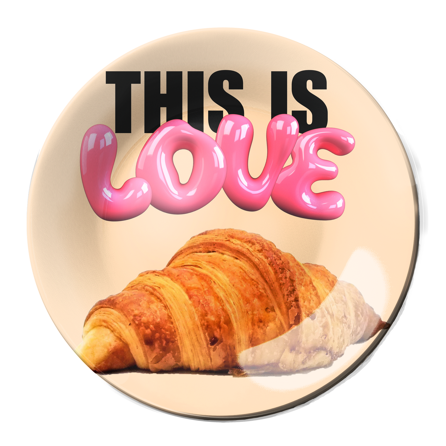 This Is Love Croissant Pink Decorative Wall Plate