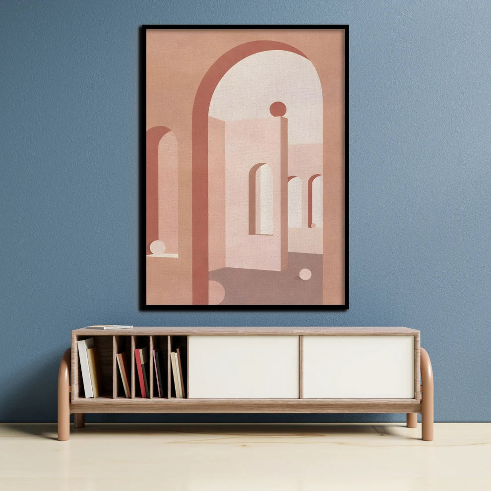 Timeless Structures Soft Geometry Canvas Painting Framed Wall Art