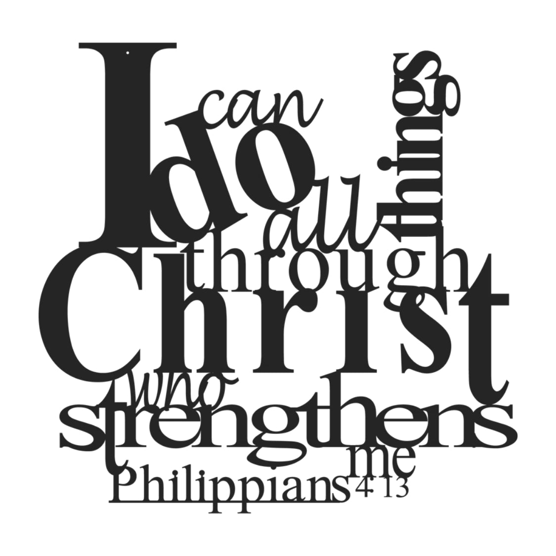 Christ Strength Sacred Words 3D Acrylic Wall Art