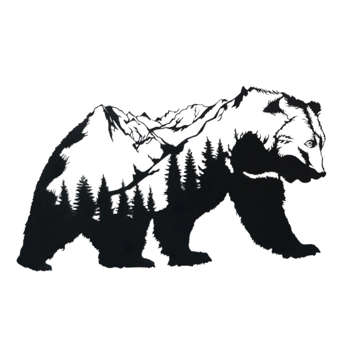 Wild Bear Mountain Silhouette 3D Acrylic Wall Art