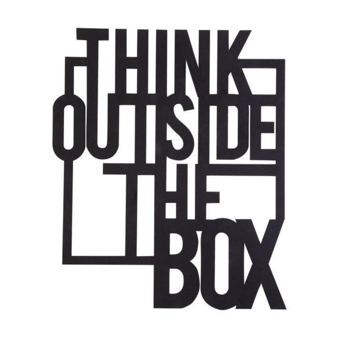 Think Outside The Box Motivational Quote 3D Acrylic Wall Art