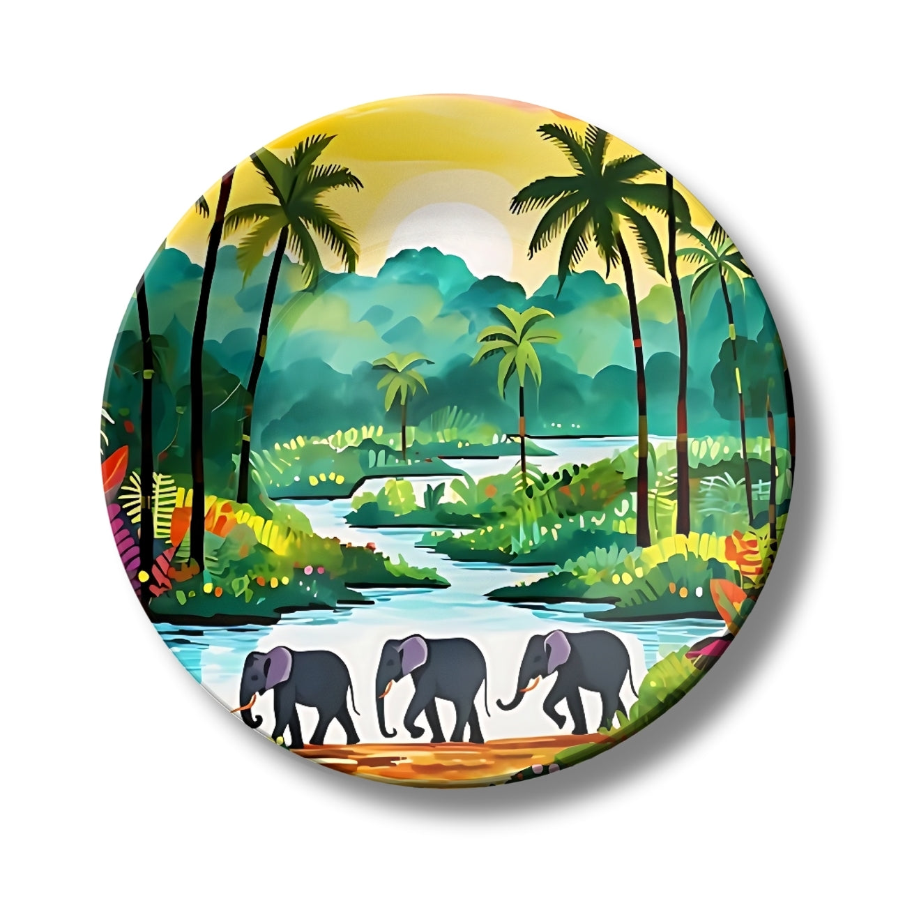 Udawalawe National Park Ceramic Wall Plate Home Décor