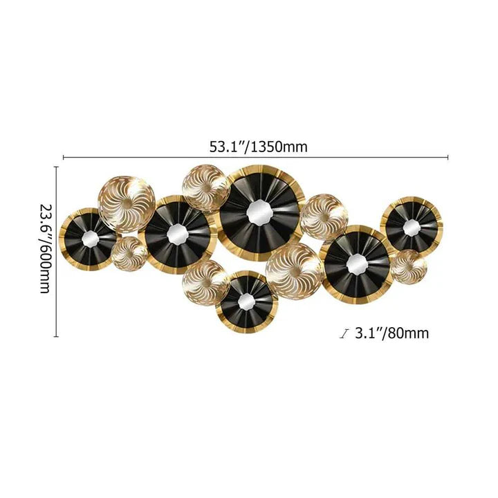 Opulent Flora Black and Gold Flower Metal Wall Art
