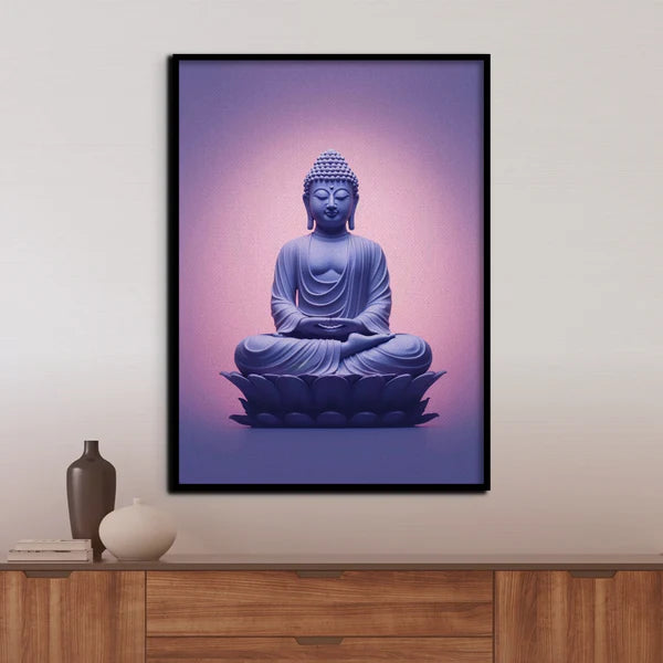 Sacred Stillness Buddha Canvas Painting Framed Wall Art