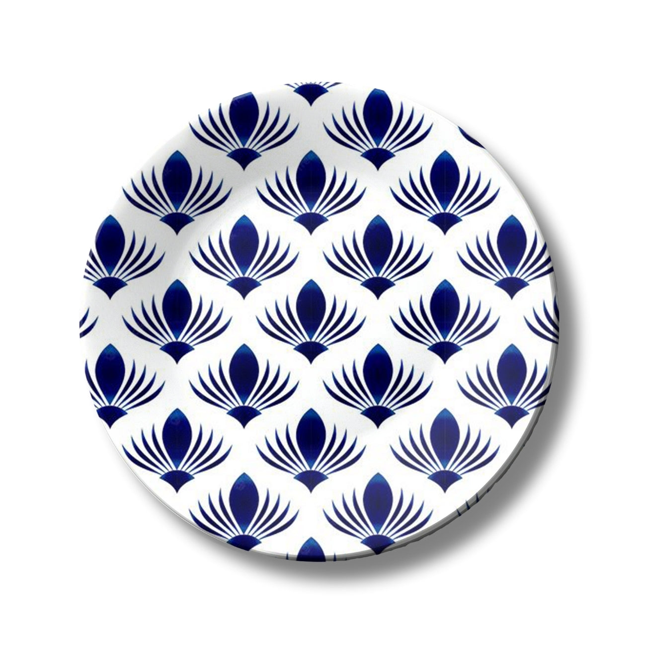 Royal Porcelain Sapphire Lotus Ceramic Wall Plate Home Décor