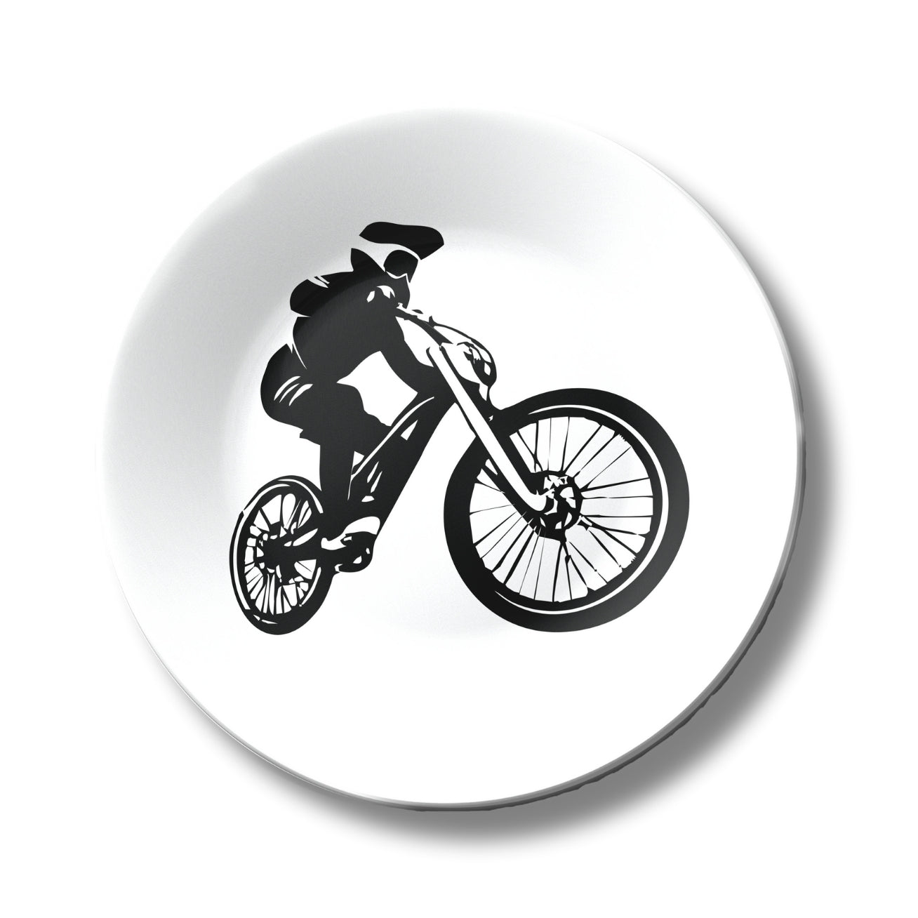 Mountain Bike Wall Art Monochrome Decorative Wall Plate