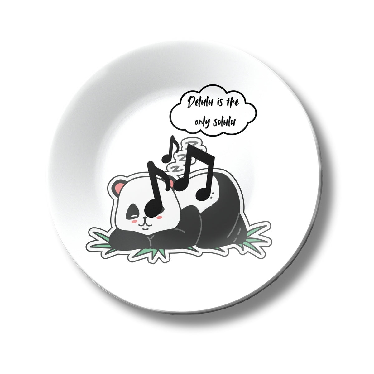 Delulu Is The Only Solulu Panda Art Wall Plate