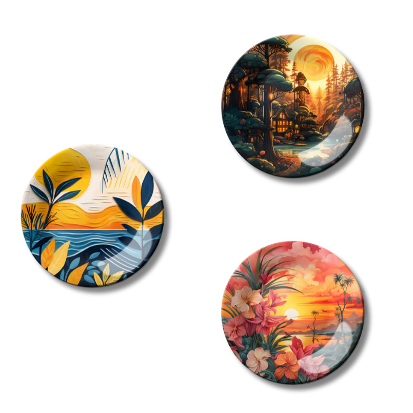 Set of 3 Sunset Serene Home Décor Wall Plates