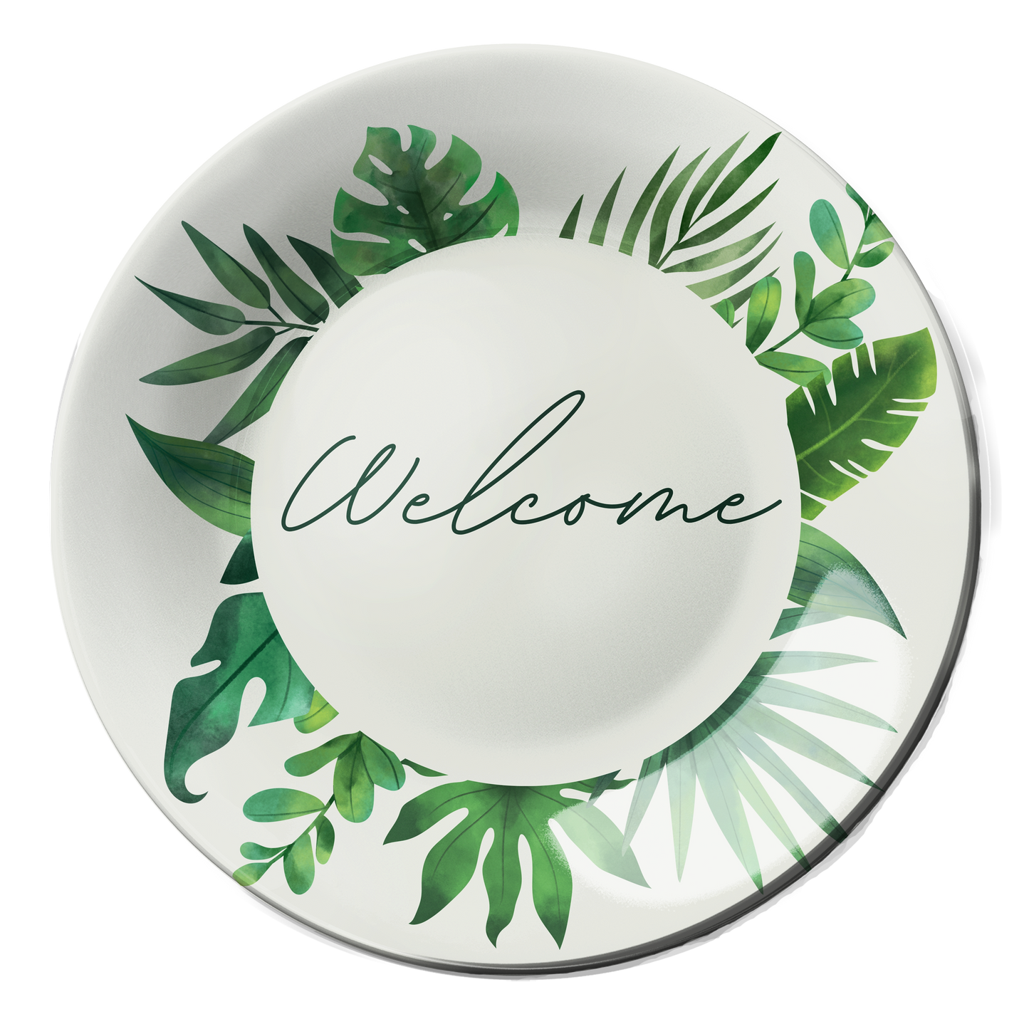 Welcome Botanical Decorative Wall Plate