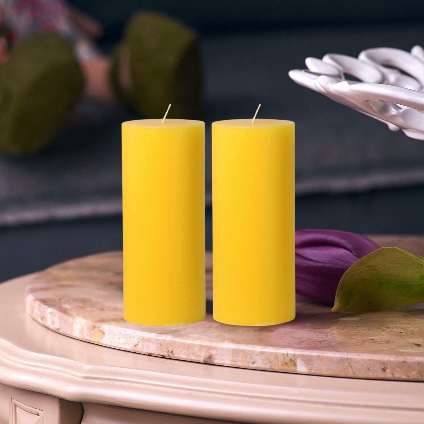 90% Soy 10% Paraffin Handmade Pillar Candle 5x2 Inches Set of 2