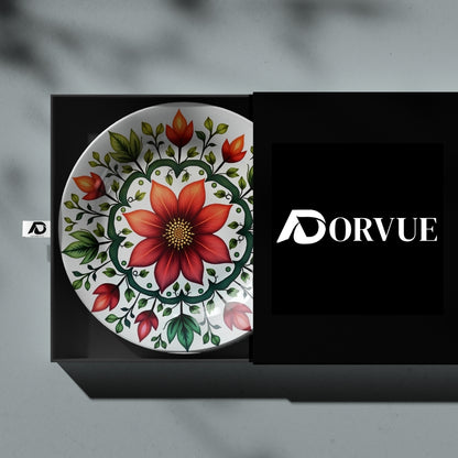 Red Dahlia Decorative Ceramic Wall Plate